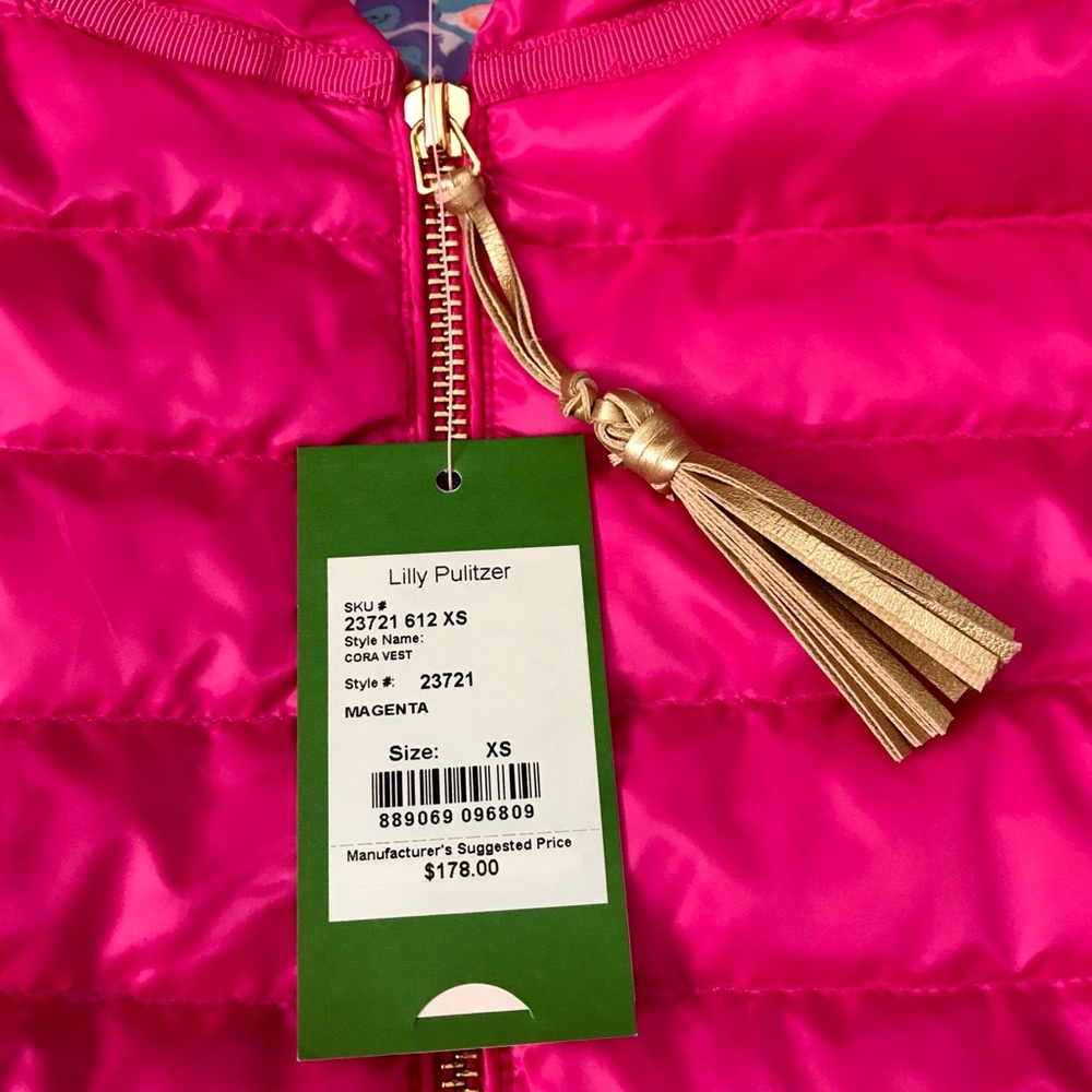 Lilly Pulitzer CORA DOWN PINK VEST-XS - Picture 8 of 8